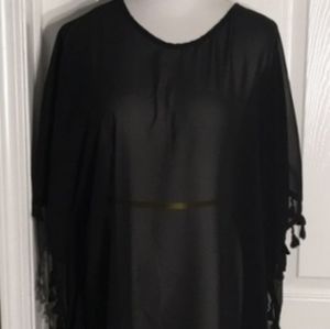 Dreamly Sheer Tasseled Kimono Cov…